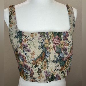 L - Wild Fable - Floral Crop Corset Style Top NWOT
